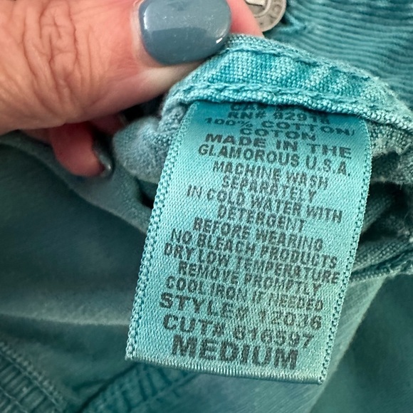 Juicy Couture Corduroy Jacket. Medium Trucker Style Y2K Green Blue - Picture 5 of 5